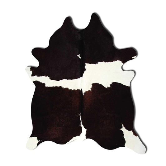 6' X 7' Brown and White Cowhide Area Rug