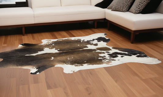 72" X 84" Taupe And White Cowhide - Rug