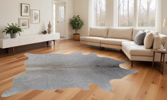 72" X 84" Natural And Light Gray Cowhide  Area Rug