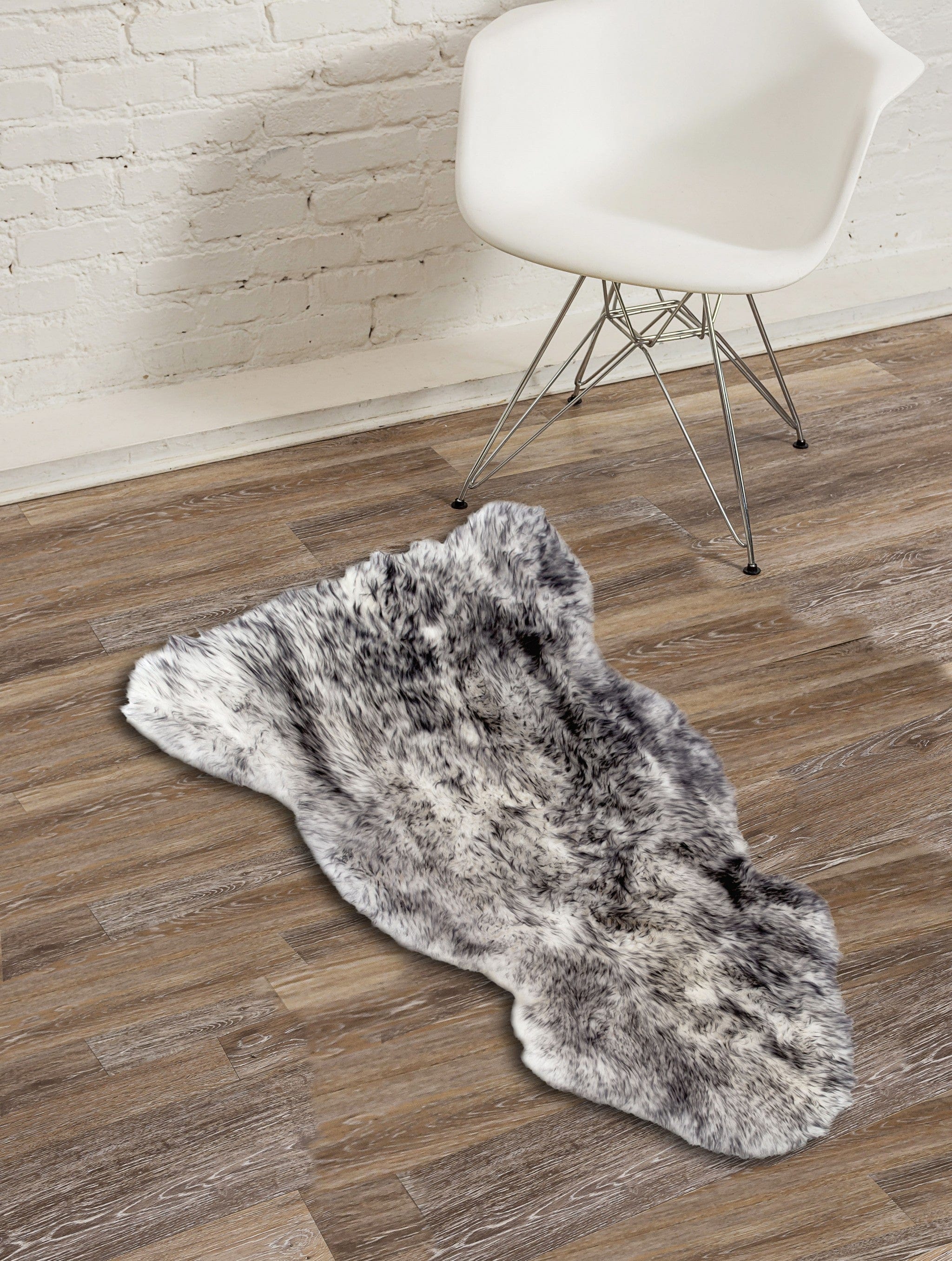 Gradient Grey Animal Print Area Rug