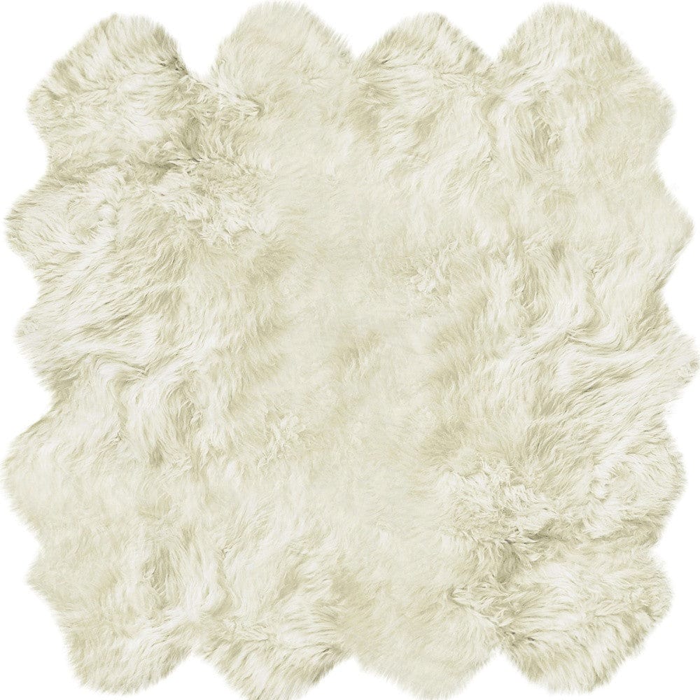 6' X 8' Natural New Zealand Sheepskin Area Rug - Homeroots