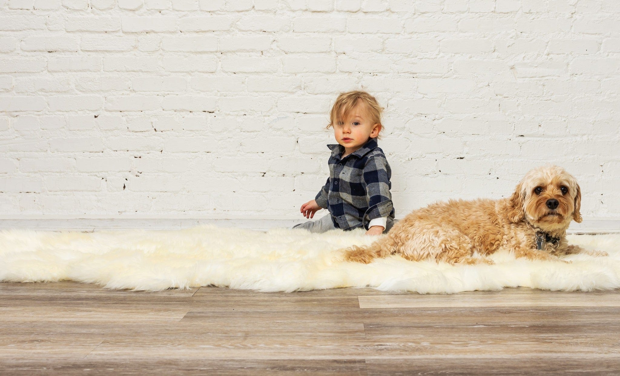 6' X 6' Natural Sheepskin Non Skid Area Rug - Homeroots