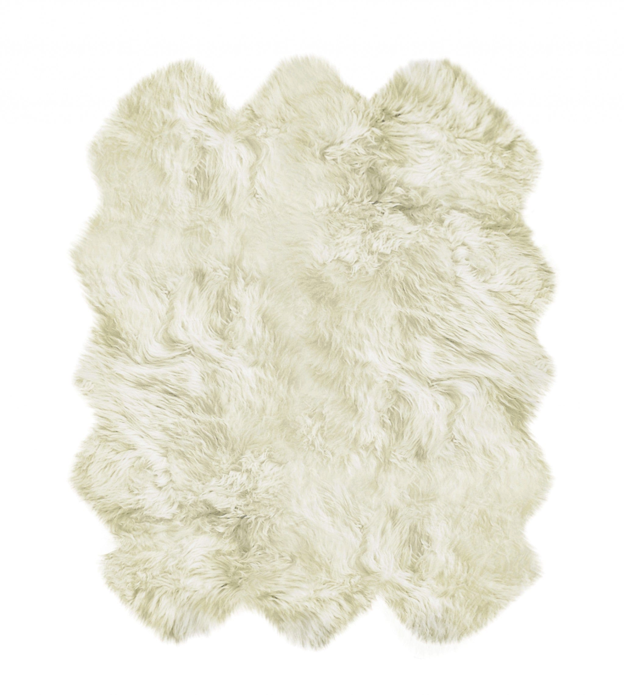 6' X 6' Natural Sheepskin Non Skid Area Rug - Homeroots