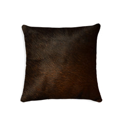 18" Chocolate Cowhide Throw Pillow