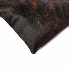 18" Chocolate Cowhide Throw Pillow