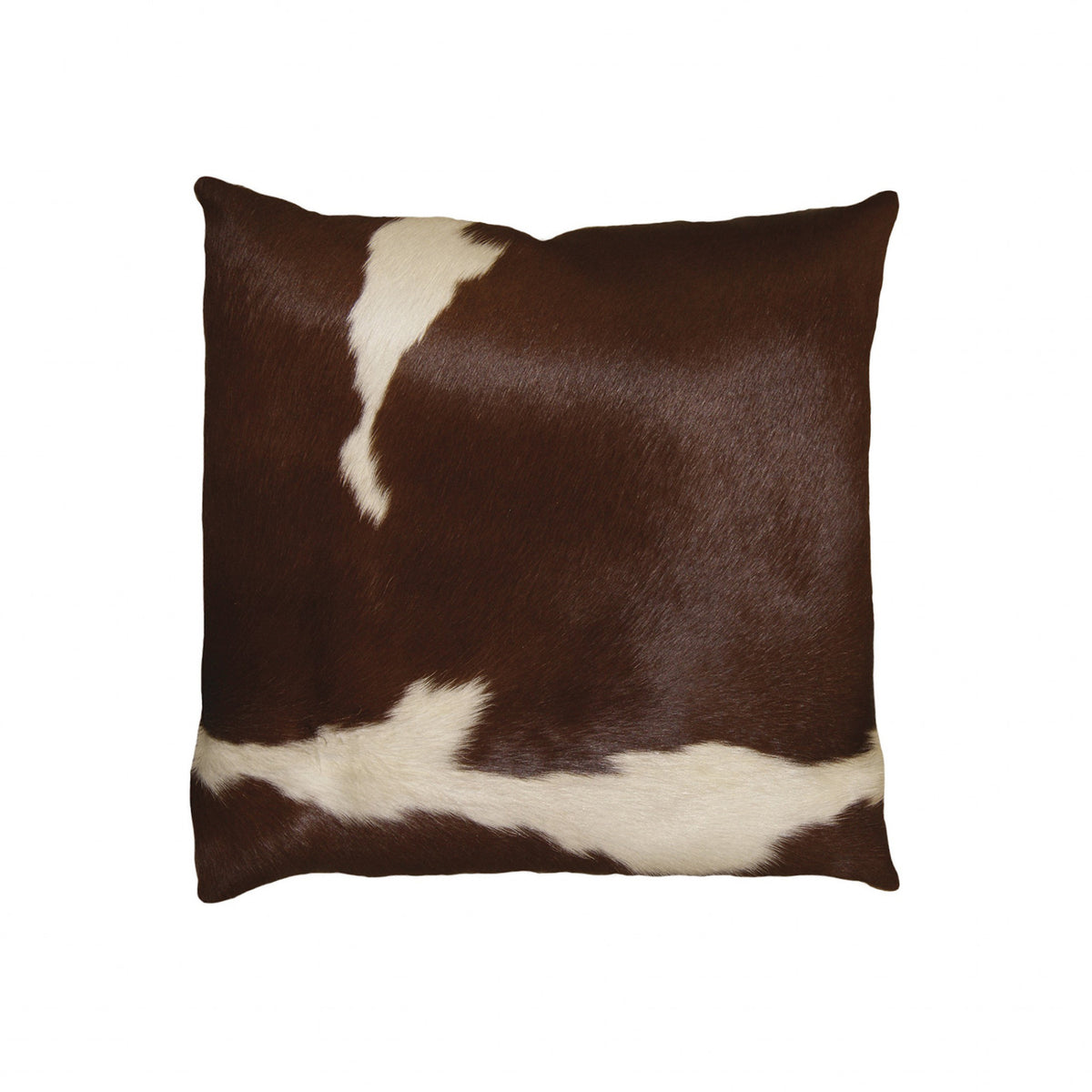 18" X 18" X 5" Brown And White Cowhide  Pillow