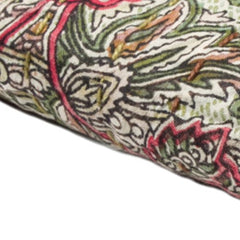 50" X 70" Green and Red Kantha Cotton Damask Throw Blanket with Embroidery - Homeroots