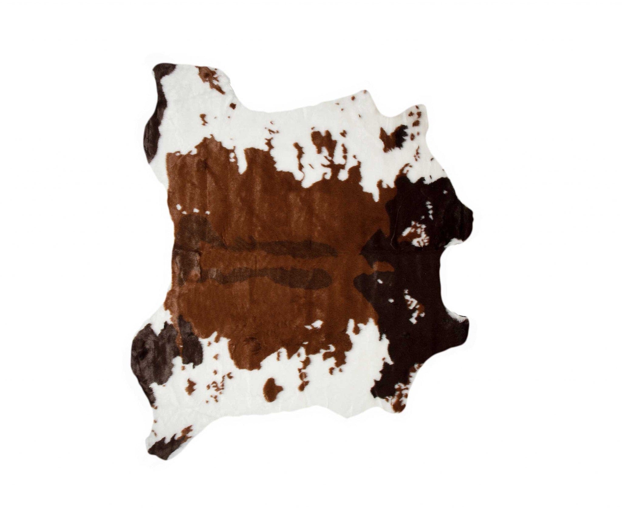 4' X 5' Faux Cow Hide Brown And White Area Rug - Homeroots