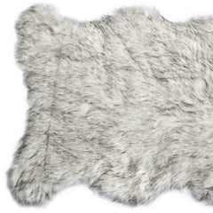 2' X 3' Gray Faux Sheepskin Shag Washable Area Rug