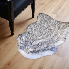 2' X 3' Gray Faux Sheepskin Shag Washable Area Rug