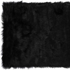 2' X 3' Black Faux Fur Animal Print Area Rug