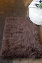 2' X 3' Chocolate Faux Fur Animal Print Area Rug