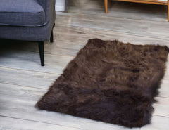 2' X 3' Chocolate Faux Fur Animal Print Area Rug