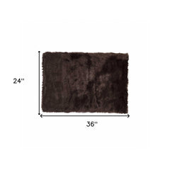 2' X 3' Chocolate Faux Fur Animal Print Area Rug