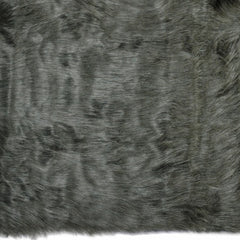 2' X 3' Grey Faux Fur Animal Print Area Rug