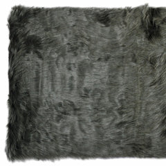 2' X 3' Grey Faux Fur Animal Print Area Rug