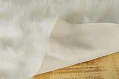 2' X 3' Off White Faux Fur Washable Area Rug