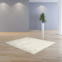 2' X 3' Off White Faux Fur Washable Area Rug