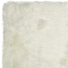 2' X 3' Off White Faux Fur Washable Area Rug