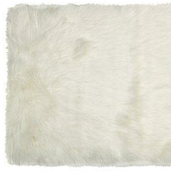 2' X 3' Off White Faux Fur Washable Area Rug