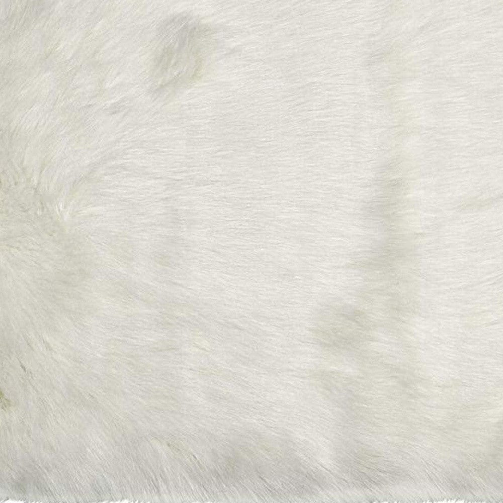 60" X 36" Off White Rectangular Faux Fur - Area Rug - Homeroots