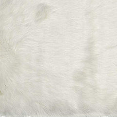 60" X 36" Off White Rectangular Faux Fur - Area Rug - Homeroots