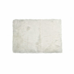 5' X 8' Off White Faux Fur Flokati Area Rug - Homeroots