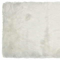 5' X 8' Off White Faux Fur Flokati Area Rug - Homeroots