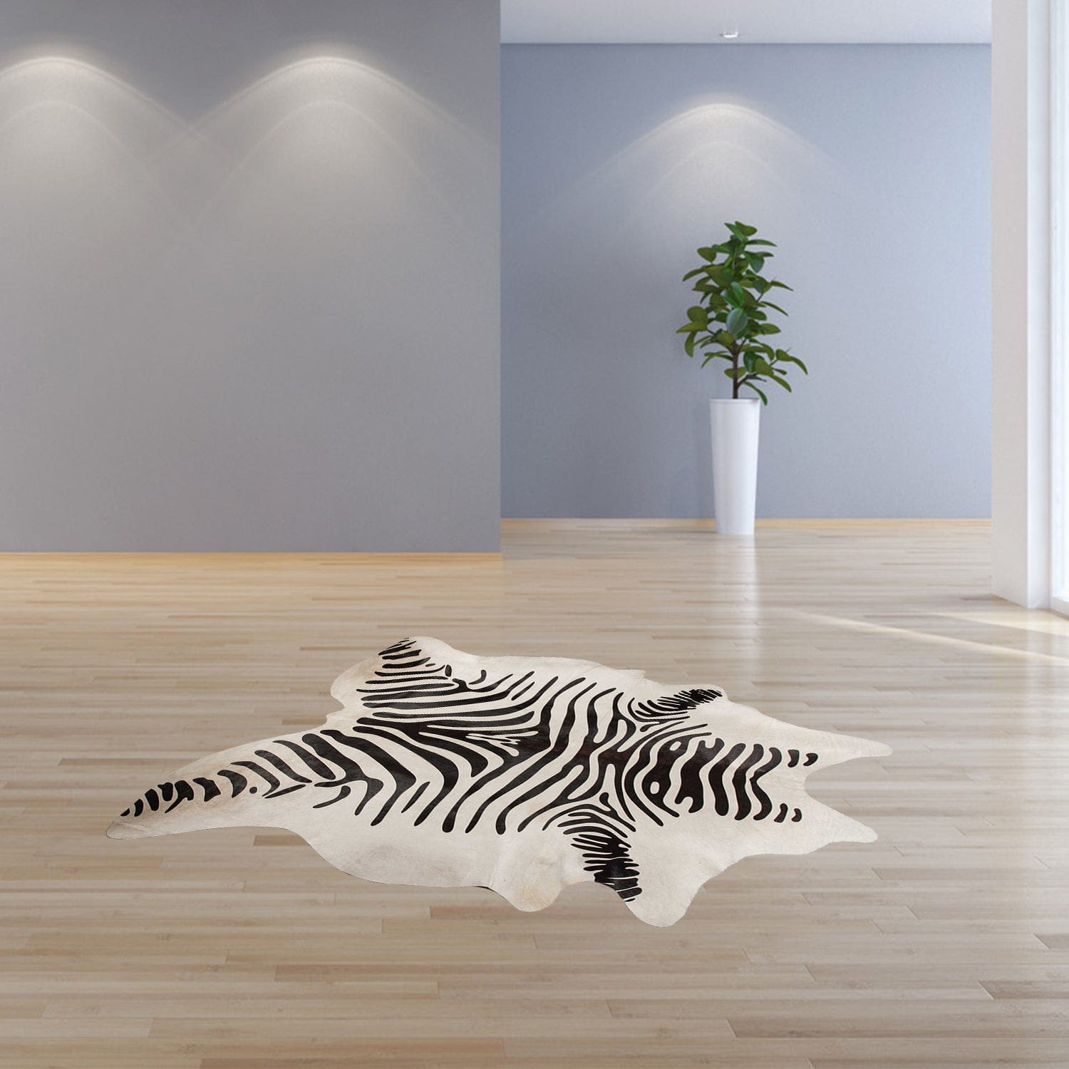 6' X 7' Zebra Stripe Black And White Natural Cowhide Area Rug - Homeroots