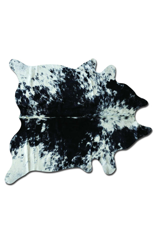 6' X 7' Black and White Cowhide Cowhide Area Rug