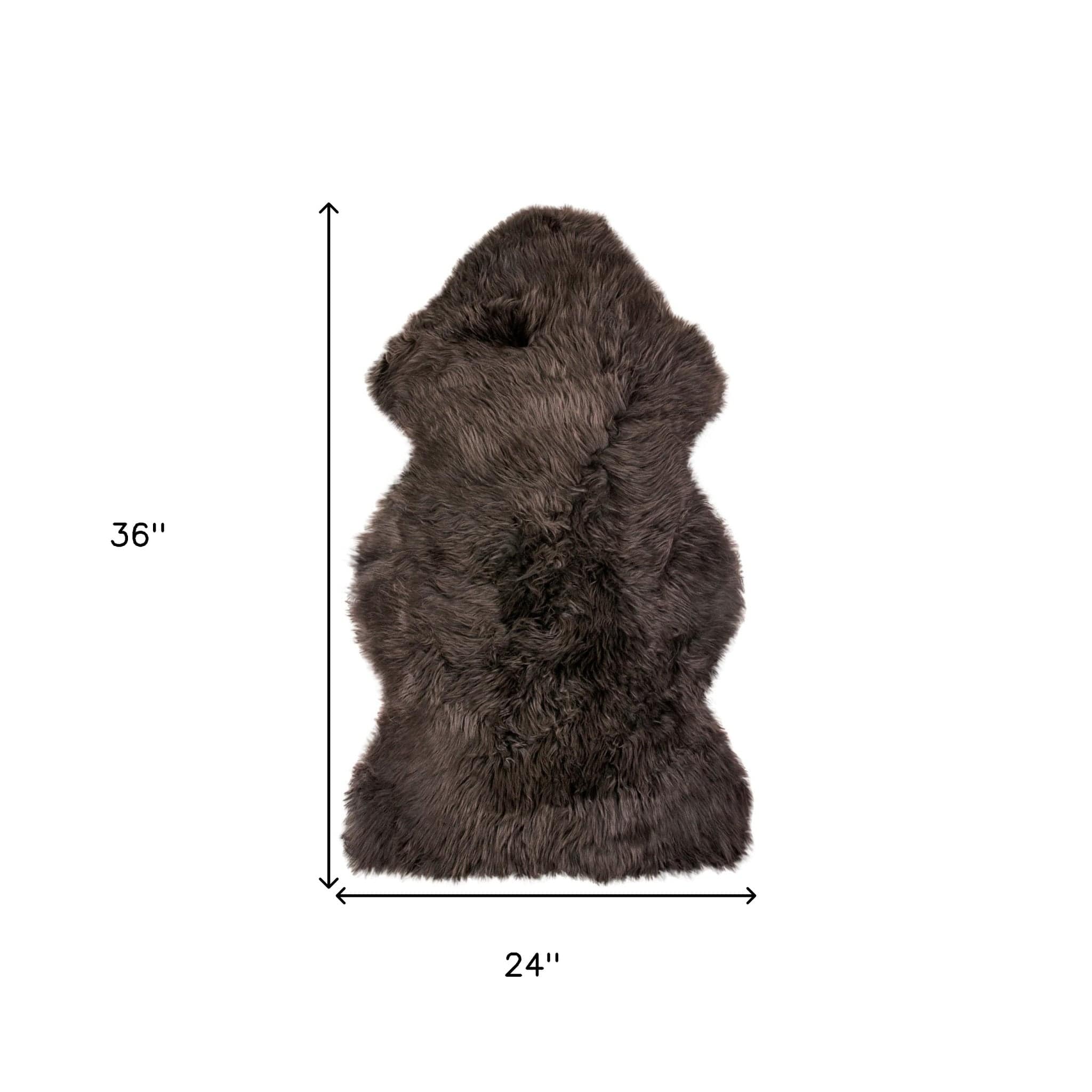 24" X 36" Chocolate Single Sheepskin Area Rug