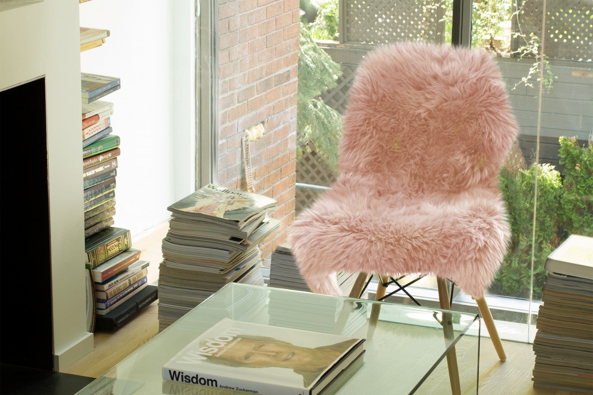 24" X 36" X 1.5" Pink Single Sheepskin - Area Rug - Homeroots