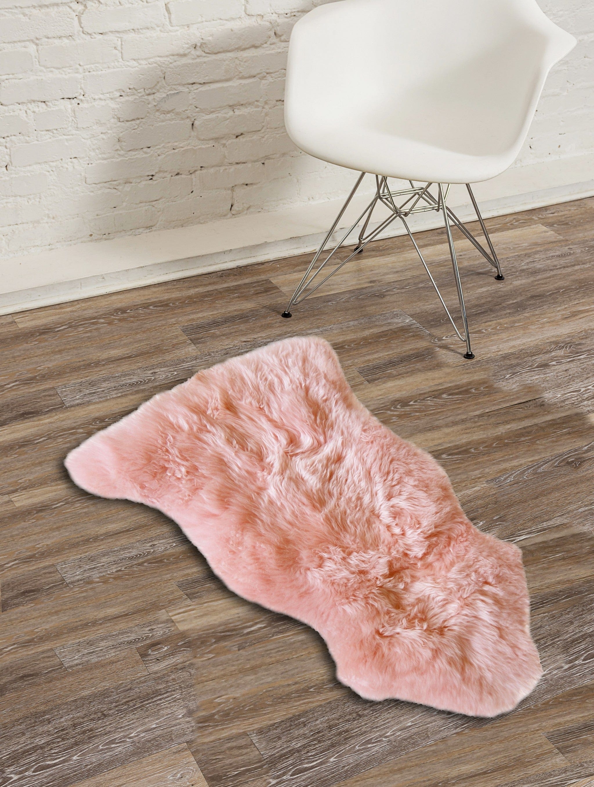 24" X 36" X 1.5" Pink Single Sheepskin - Area Rug - Homeroots