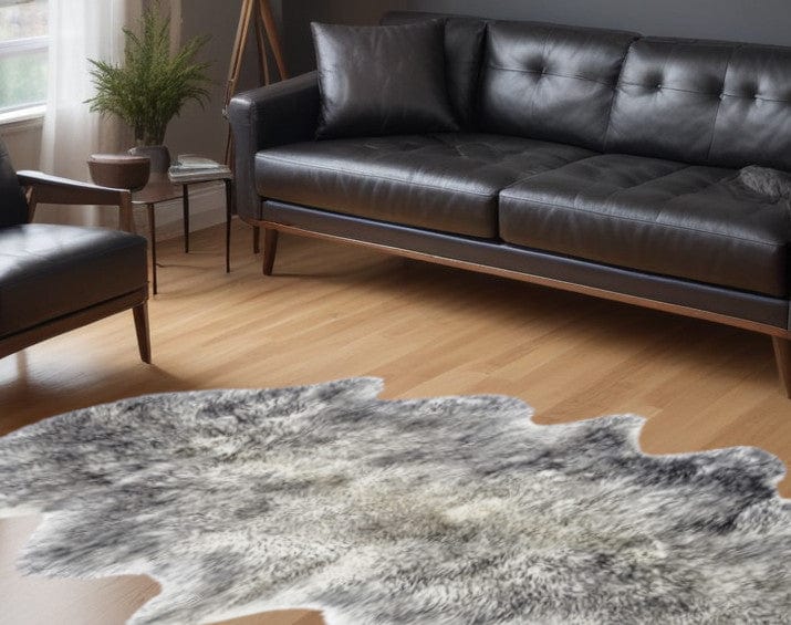 Gradient Grey Animal Print Area Rug