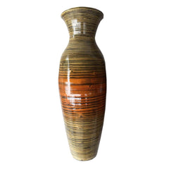 30" Golden Brown Spun Bamboo Accent Floor Vase