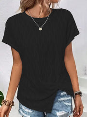 Full Size Round Neck Short Sleeve T-Shirt Trendsi