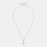 925 Sterling Silver Inlaid Moissanite Infinity Pendant Necklace Trendsi