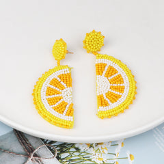 Alloy Beaded Orange Shape Earrings Trendsi