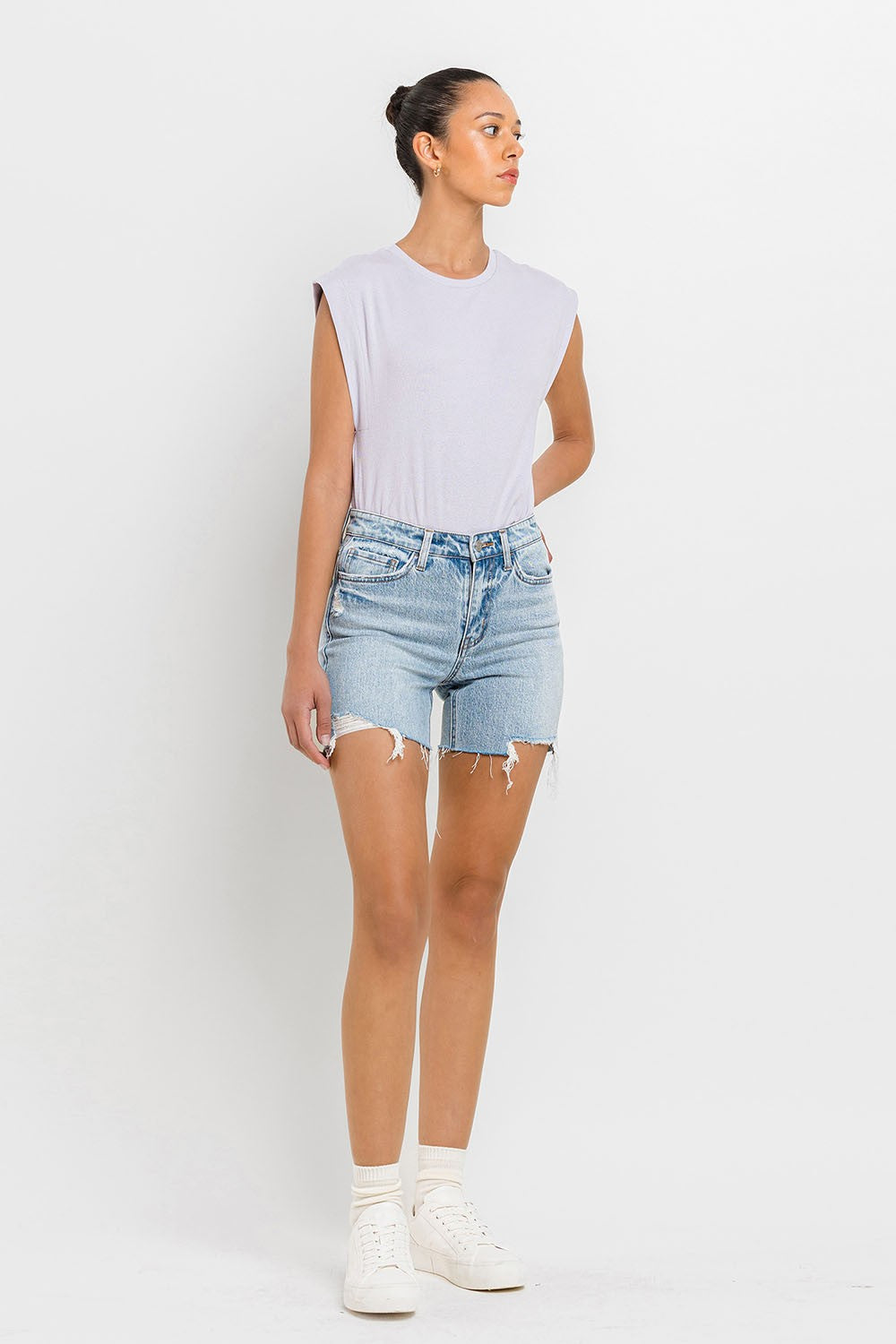 Vervet by Flying Monkey High Rise Denim Shorts Trendsi