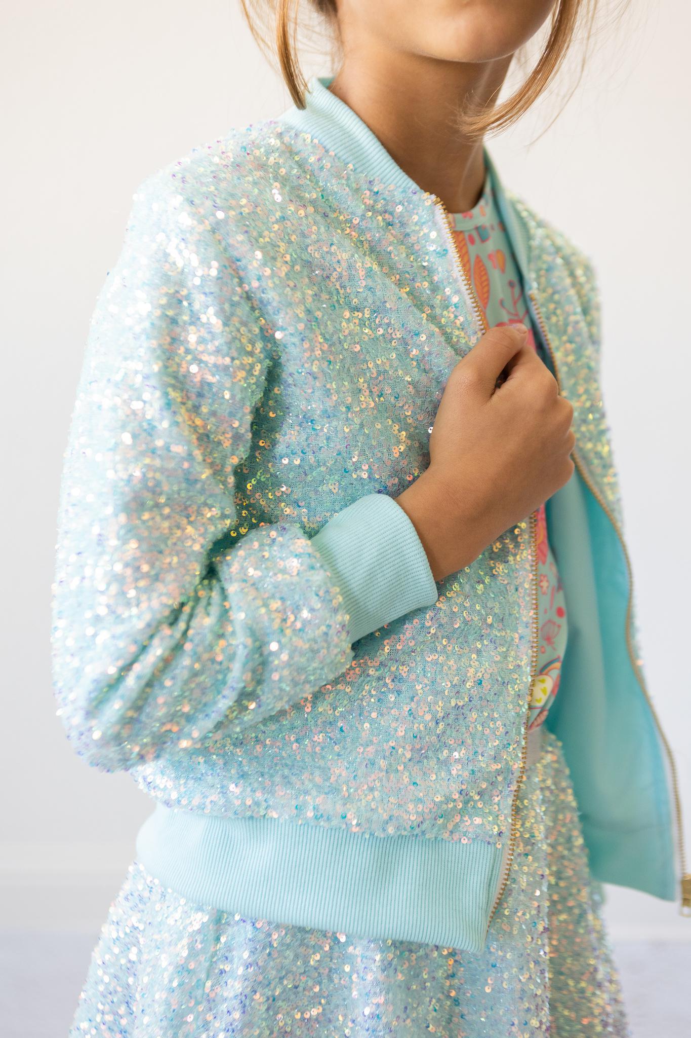 Aqua Sequin Jacket - Mila & Rose ®