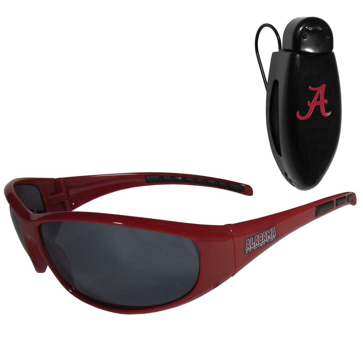 Alabama Crimson Tide Wrap Sunglass with Visor Clip - Alabama Crimson Tide