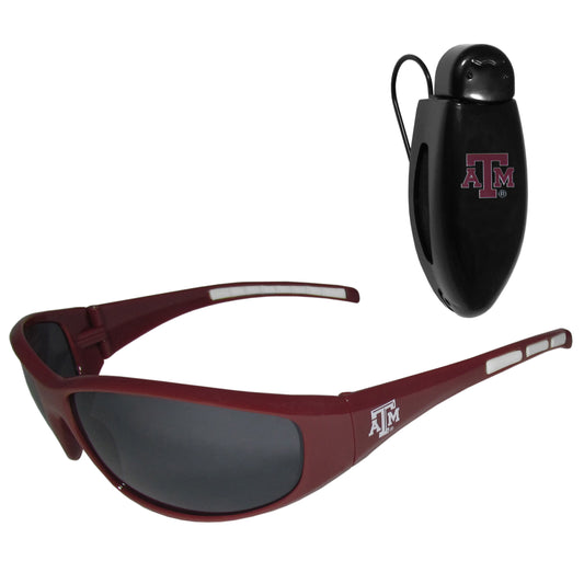 Texas A & M Aggies Wrap Sunglass with Visor Clip