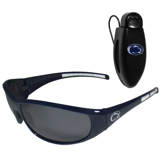 Penn St. Nittany Lions Wrap Sunglass with Visor Clip