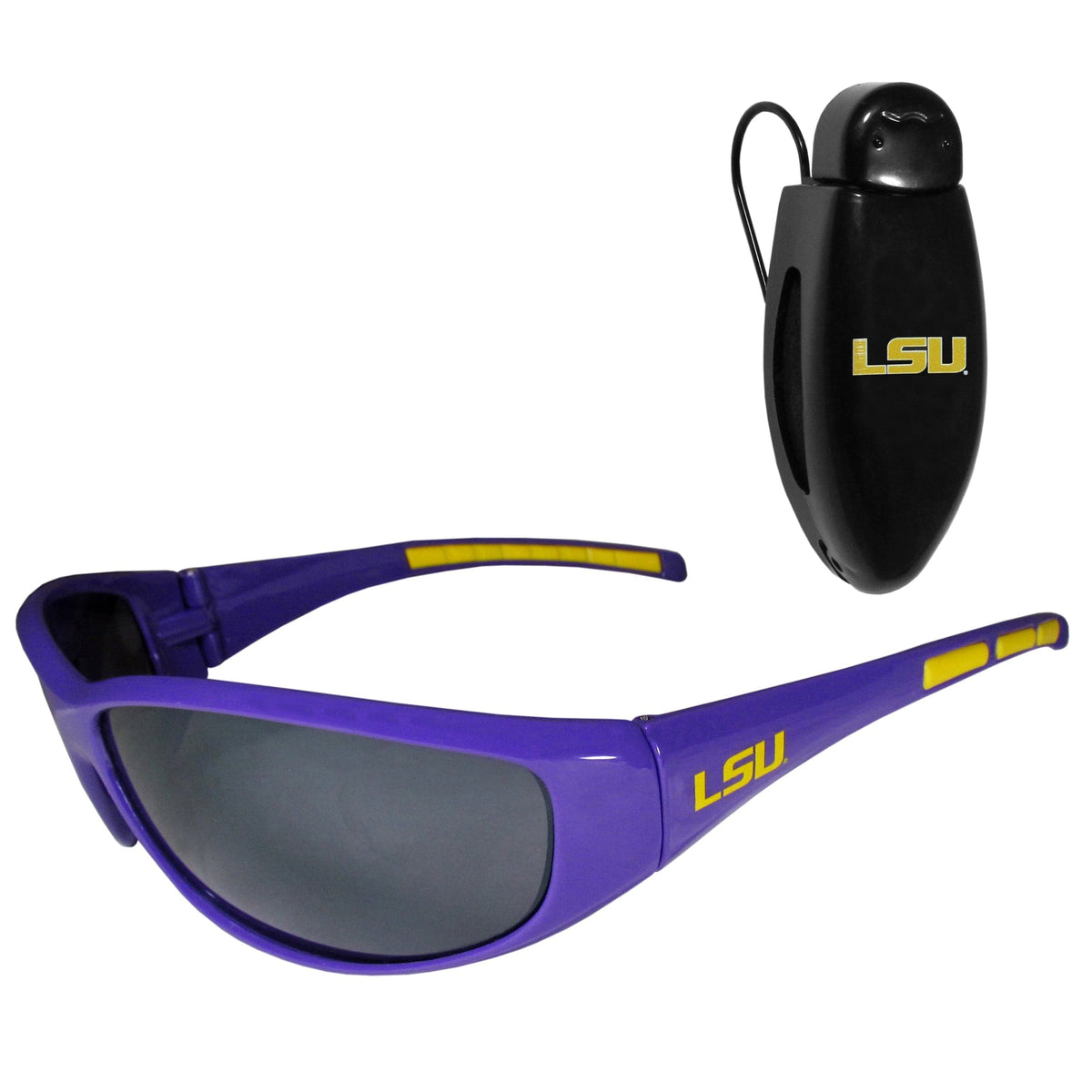 LSU Tigers Wrap Sunglass with Visor Clip