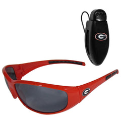 Georgia Bulldogs Wrap Sunglass with Visor Clip