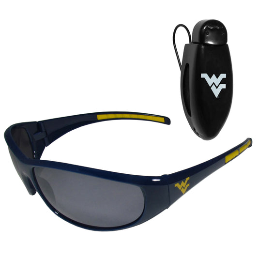 W. Virginia Mountaineers Wrap Sunglass with Visor Clip