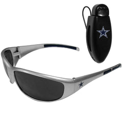 Dallas Cowboys Wrap Sunglass with Visor Clip