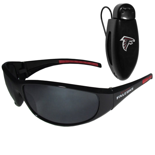 Atlanta Falcons Wrap Sunglass with Visor Clip - Atlanta Falcons