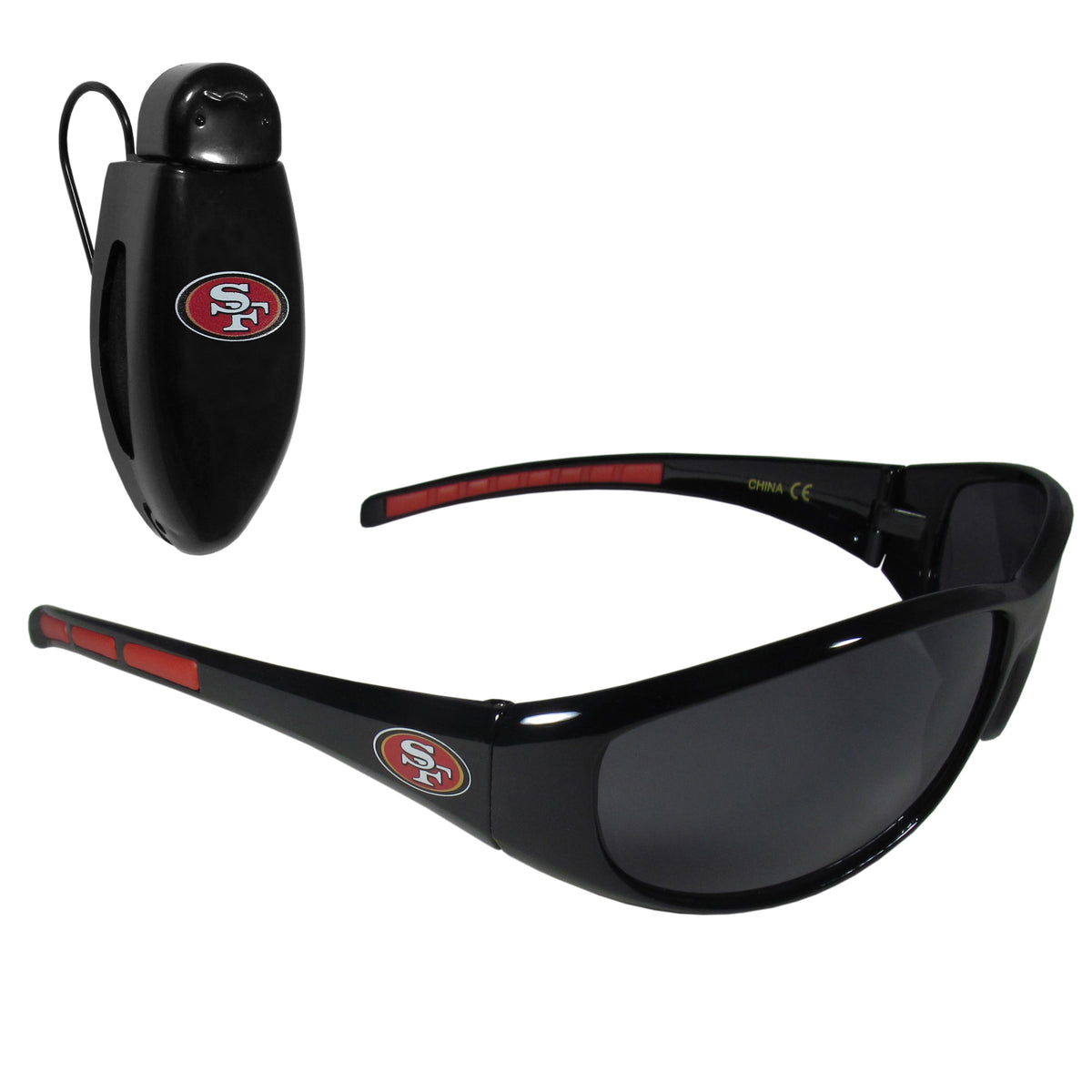 Anteojos de sol envolventes con clip para visera de los San Francisco 49ers