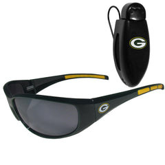 Green Bay Packers Wrap Sunglass with Visor Clip